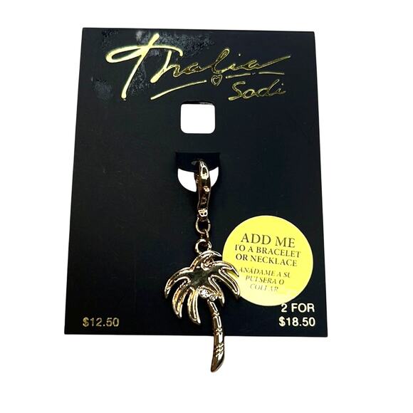 Thalia Sodi Gold Palm Tree Charm w/ Rhinestone Accent, NWT! - Picture 1 of 3